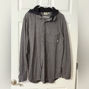 Vans Charcoal Hooded Shirt Jacket for Men